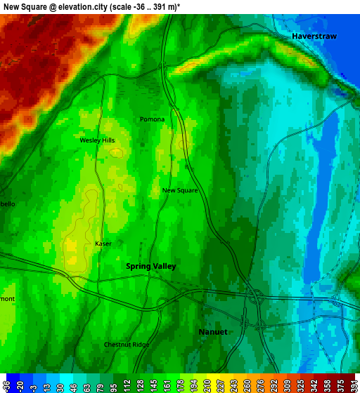 Zoom OUT 2x New Square, United States elevation map