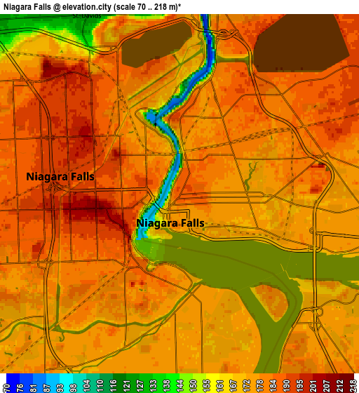 Zoom OUT 2x Niagara Falls, United States elevation map