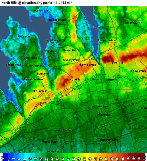 Zoom OUT 2x North Hills, United States elevation map