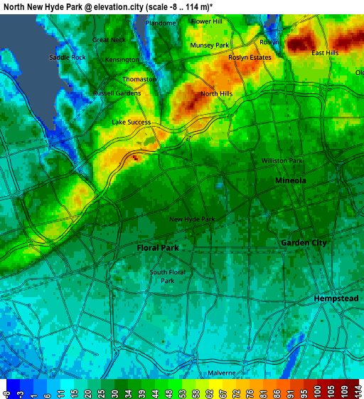 Zoom OUT 2x North New Hyde Park, United States elevation map