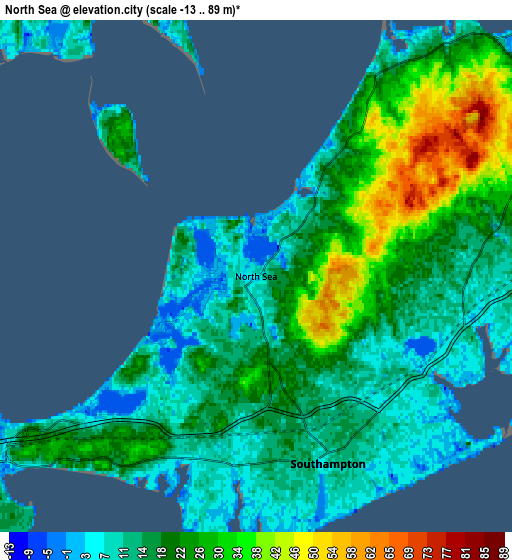 Zoom OUT 2x North Sea, United States elevation map