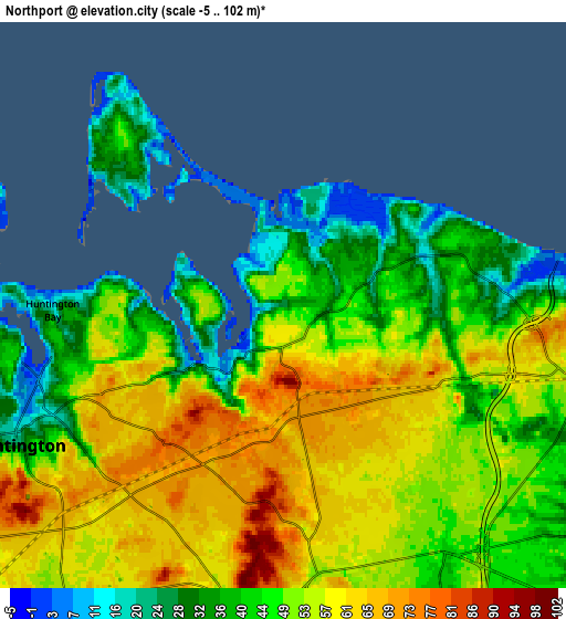 Zoom OUT 2x Northport, United States elevation map