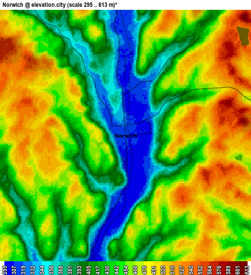 Zoom OUT 2x Norwich, United States elevation map