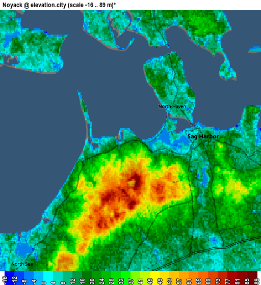 Zoom OUT 2x Noyack, United States elevation map