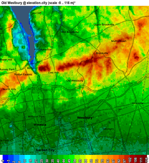 Zoom OUT 2x Old Westbury, United States elevation map