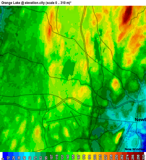 Zoom OUT 2x Orange Lake, United States elevation map