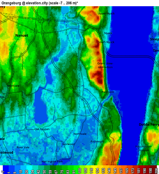 Zoom OUT 2x Orangeburg, United States elevation map