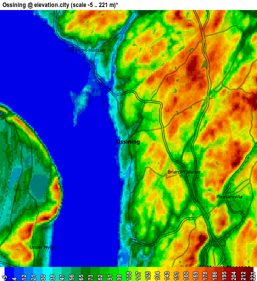 Zoom OUT 2x Ossining, United States elevation map