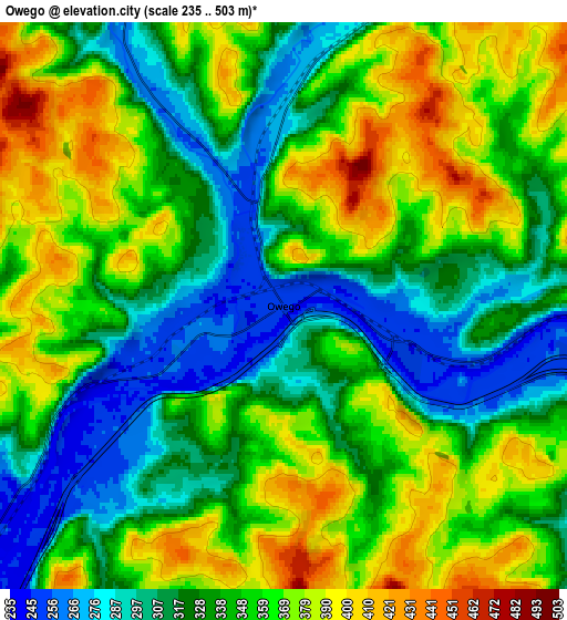 Zoom OUT 2x Owego, United States elevation map