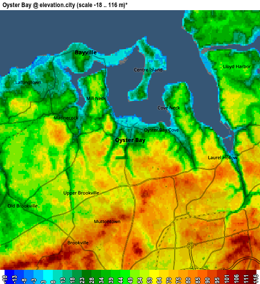 Zoom OUT 2x Oyster Bay, United States elevation map