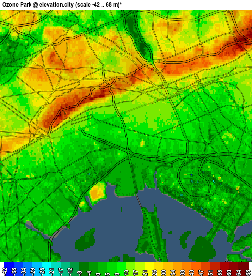 Zoom OUT 2x Ozone Park, United States elevation map