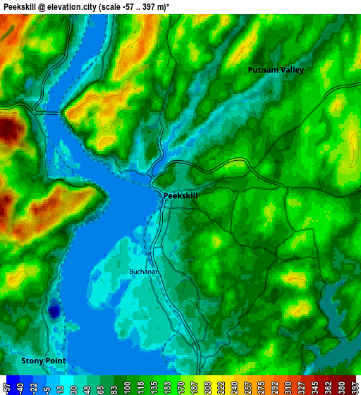 Zoom OUT 2x Peekskill, United States elevation map