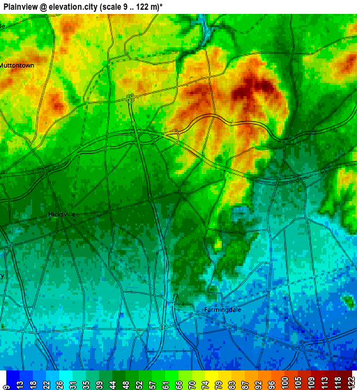 Zoom OUT 2x Plainview, United States elevation map