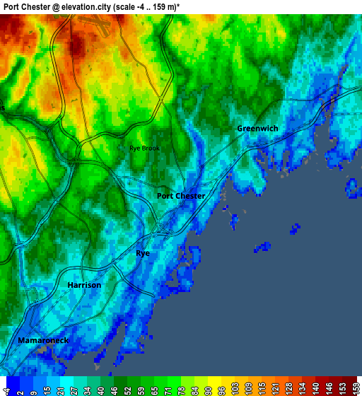 Zoom OUT 2x Port Chester, United States elevation map