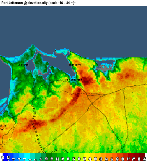 Zoom OUT 2x Port Jefferson, United States elevation map