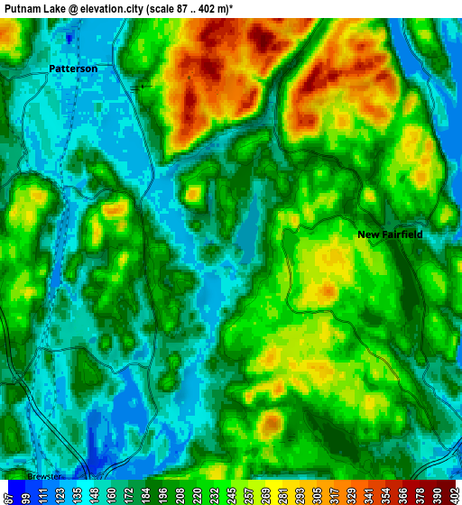 Zoom OUT 2x Putnam Lake, United States elevation map