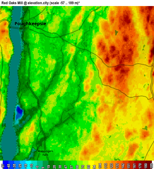 Zoom OUT 2x Red Oaks Mill, United States elevation map