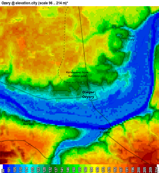 Zoom OUT 2x Ozëry, Russia elevation map