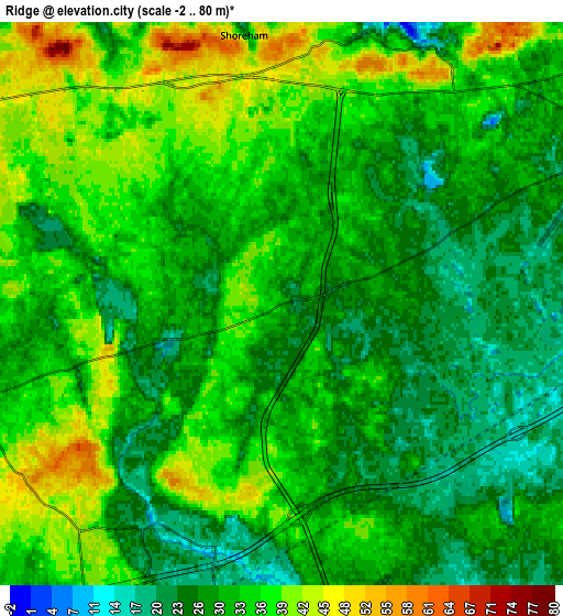 Zoom OUT 2x Ridge, United States elevation map