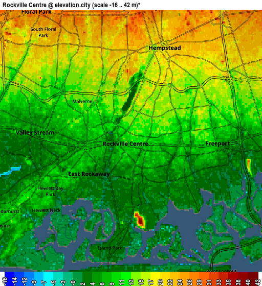 Zoom OUT 2x Rockville Centre, United States elevation map