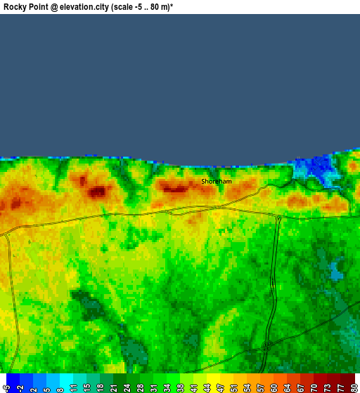 Zoom OUT 2x Rocky Point, United States elevation map