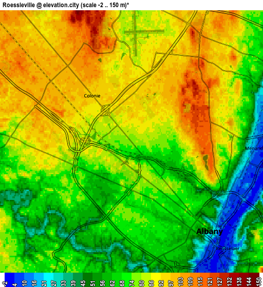 Zoom OUT 2x Roessleville, United States elevation map