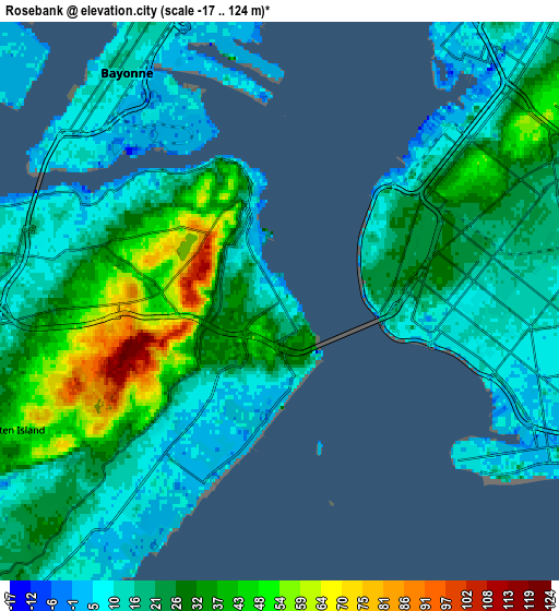 Zoom OUT 2x Rosebank, United States elevation map