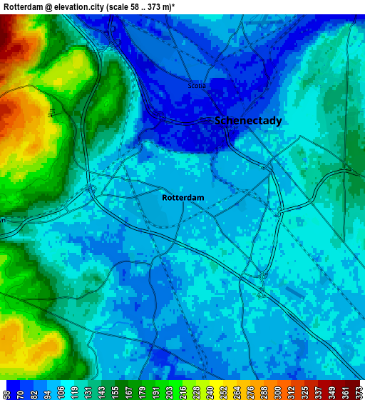 Zoom OUT 2x Rotterdam, United States elevation map