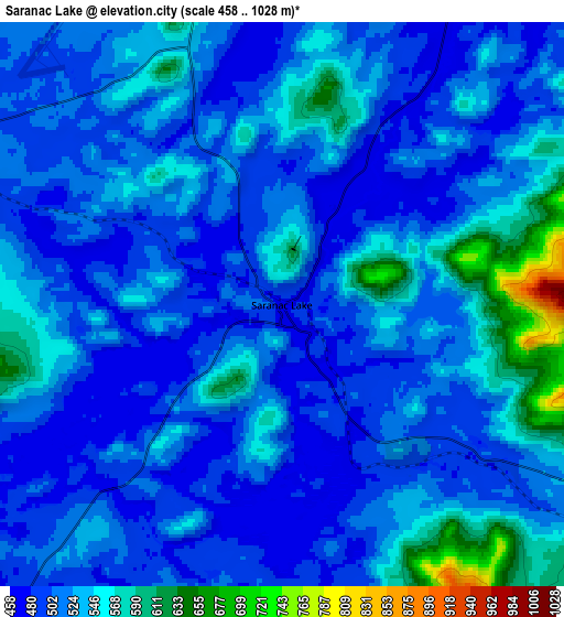 Zoom OUT 2x Saranac Lake, United States elevation map