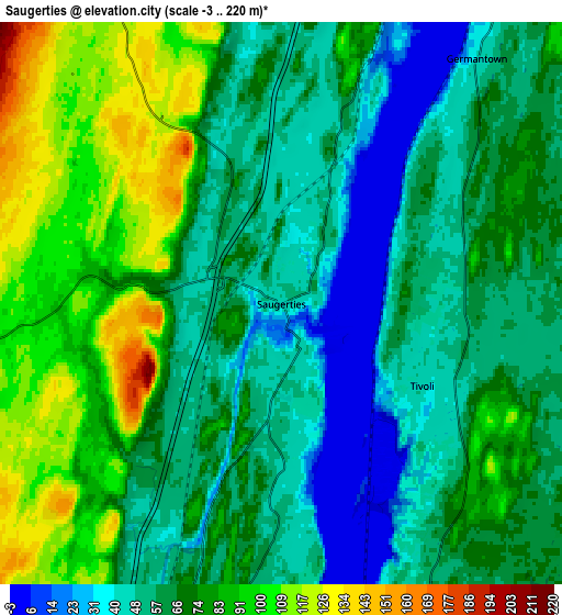 Zoom OUT 2x Saugerties, United States elevation map