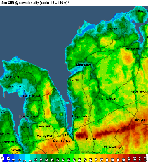 Zoom OUT 2x Sea Cliff, United States elevation map