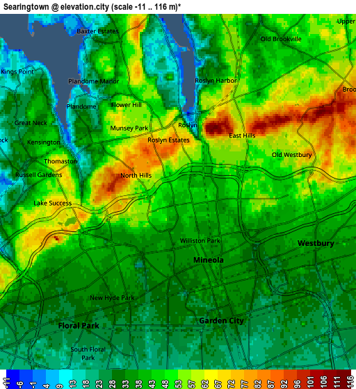 Zoom OUT 2x Searingtown, United States elevation map