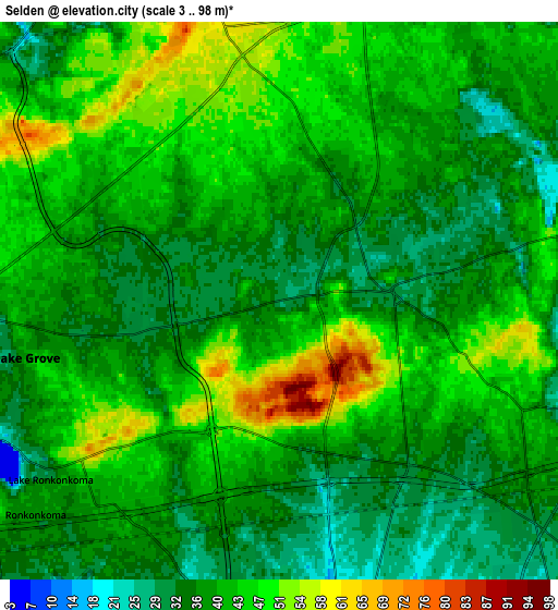 Zoom OUT 2x Selden, United States elevation map