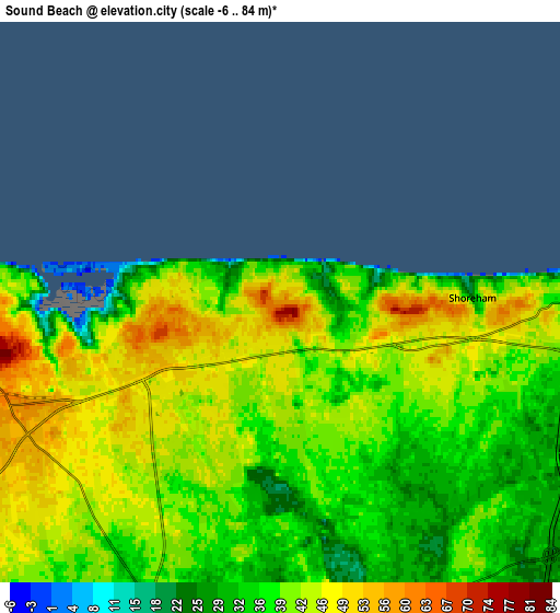 Zoom OUT 2x Sound Beach, United States elevation map