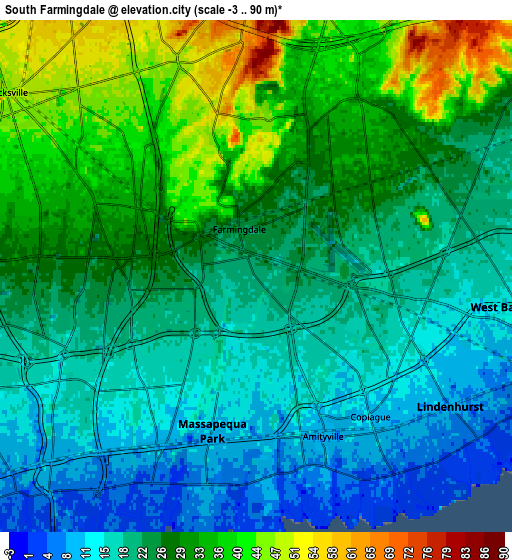 Zoom OUT 2x South Farmingdale, United States elevation map