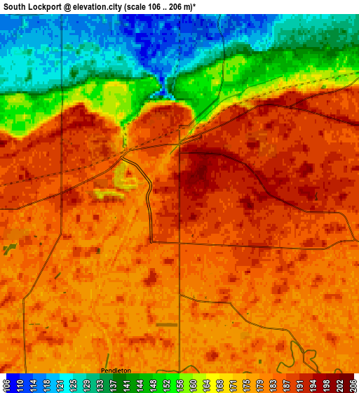 Zoom OUT 2x South Lockport, United States elevation map