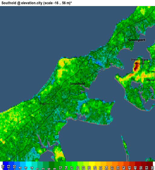 Zoom OUT 2x Southold, United States elevation map