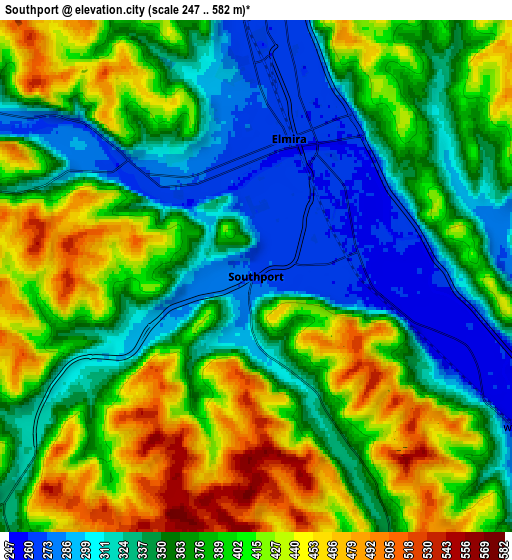 Zoom OUT 2x Southport, United States elevation map