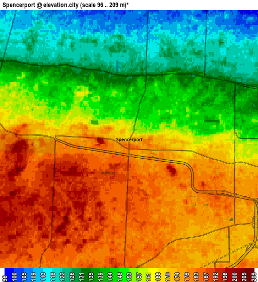 Zoom OUT 2x Spencerport, United States elevation map