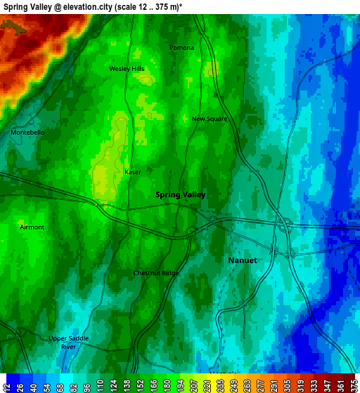 Zoom OUT 2x Spring Valley, United States elevation map