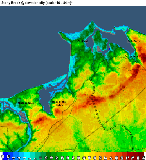 Zoom OUT 2x Stony Brook, United States elevation map