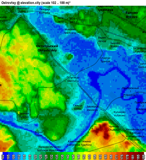 Zoom OUT 2x Ostrovtsy, Russia elevation map