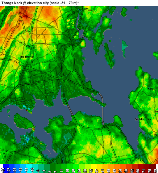 Zoom OUT 2x Throgs Neck, United States elevation map