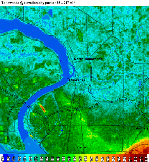 Zoom OUT 2x Tonawanda, United States elevation map
