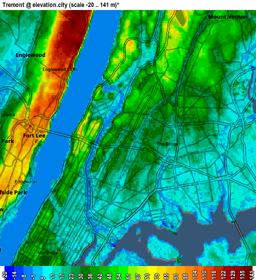 Zoom OUT 2x Tremont, United States elevation map