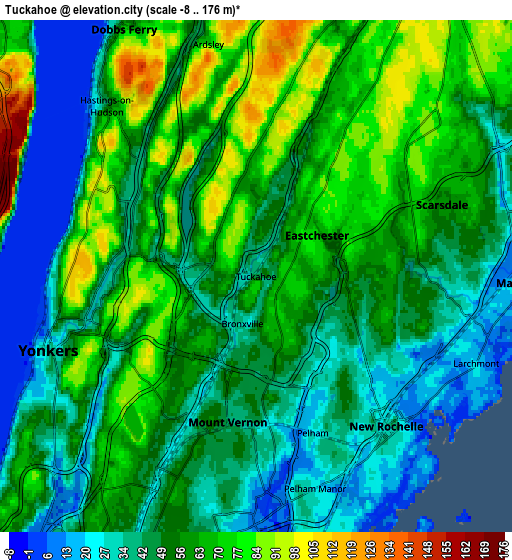 Zoom OUT 2x Tuckahoe, United States elevation map