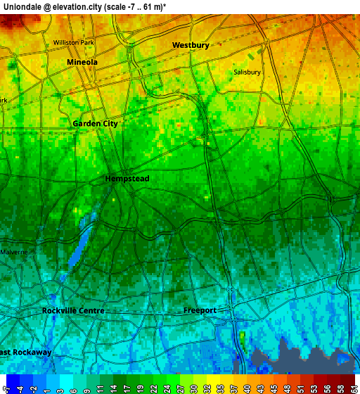 Zoom OUT 2x Uniondale, United States elevation map