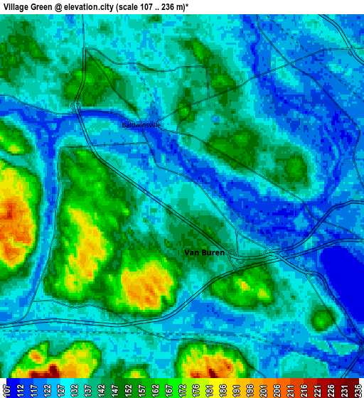 Zoom OUT 2x Village Green, United States elevation map