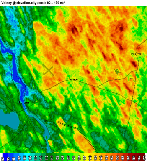 Zoom OUT 2x Volney, United States elevation map