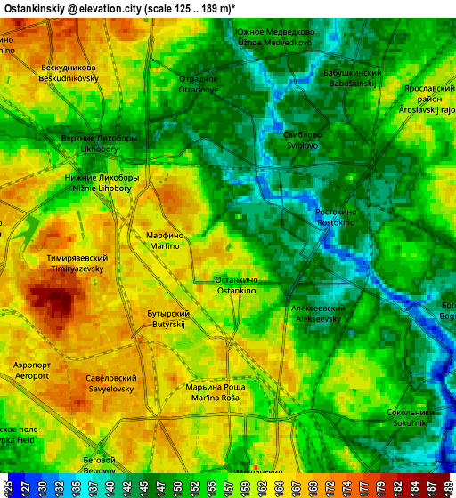 Zoom OUT 2x Ostankinskiy, Russia elevation map